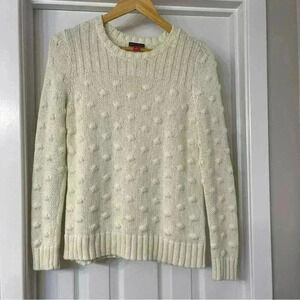 Vince Camuto Ivory Cotton Popcorn Sweater S
